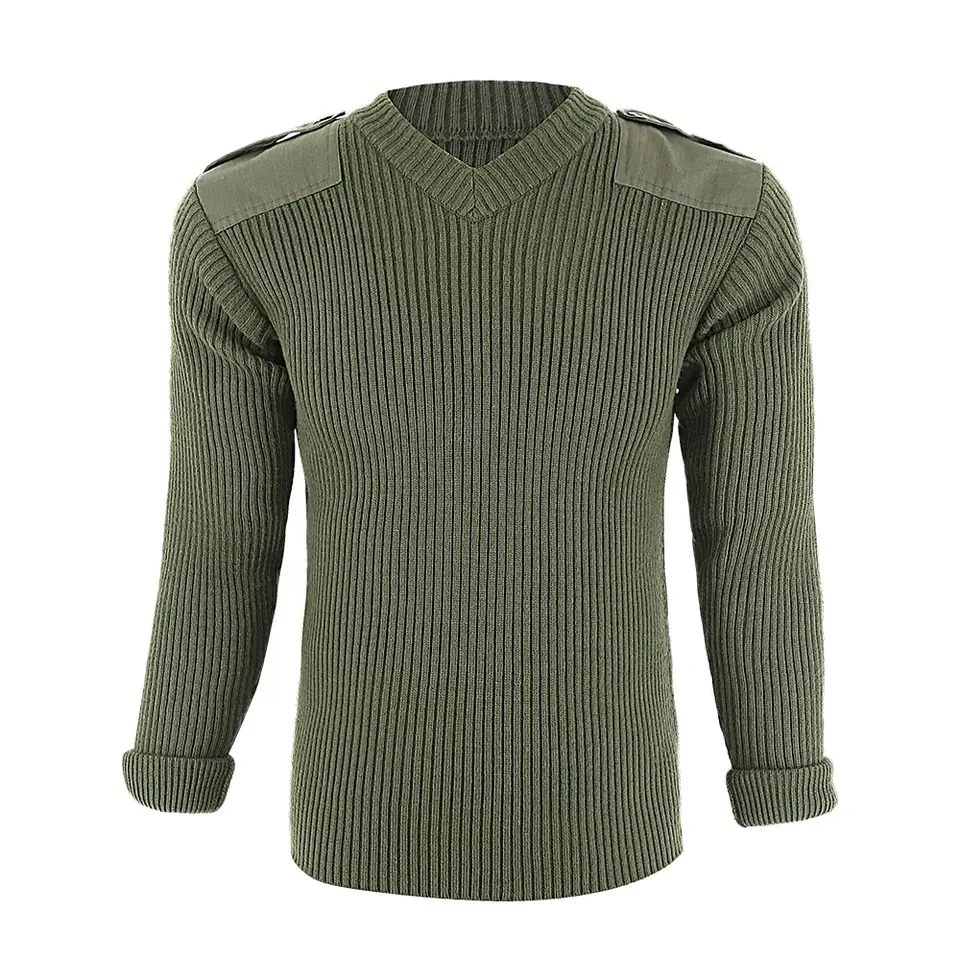 Fashion Plain Knit Sweater Men Big Size Drop Shoulder V Neck Winter Sweaters For Men Breathable New Design 2023