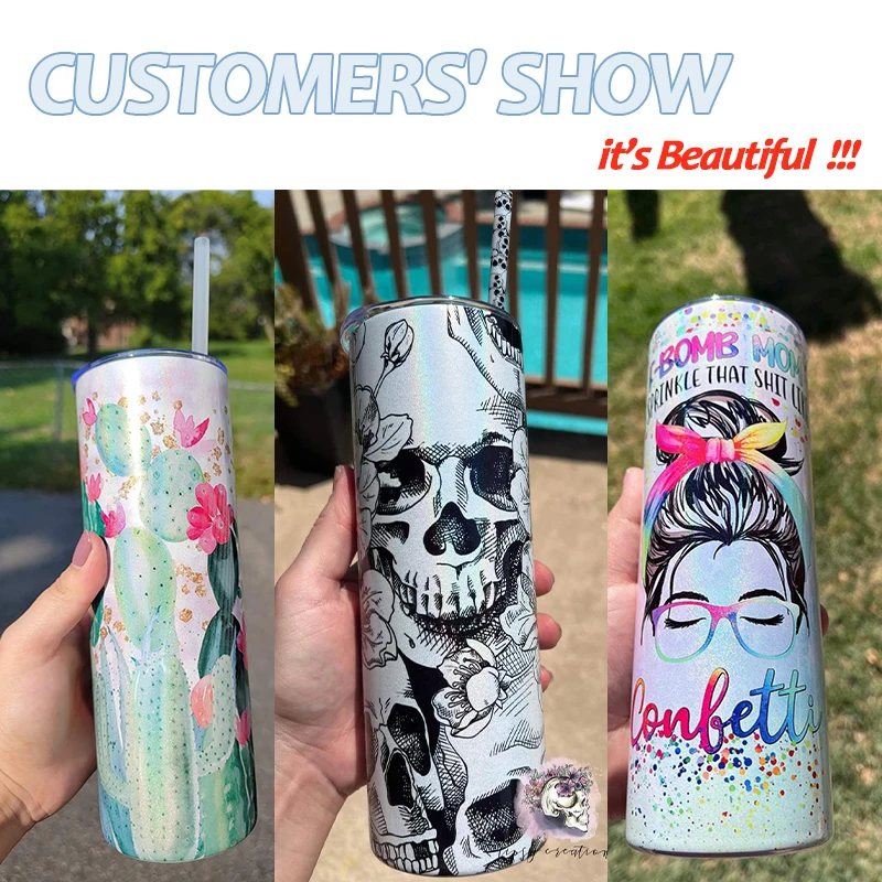 Wholesale US Warehouse glitter 20oz Sublimation shimmer Glitter Light Tumbler Cups in Bulk With sliding Lid and Straw