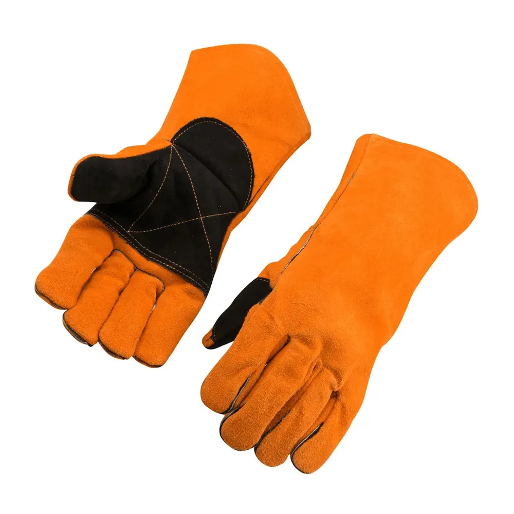 Pakistan Manufacturer Sheepskin Leather Welding Gloves Cut Heat Resistant Leather Welding Gloves For Sale Keem Bro
