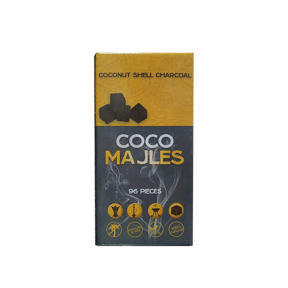 New Trending Products Coconut Shell Coal Coco Majles Smokeless Coal Lump 96 pieces Nature Wood Material Best Selling