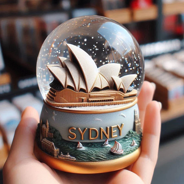 Custom resin 3d miniature building dolphin australia souvenir sydney snow globe