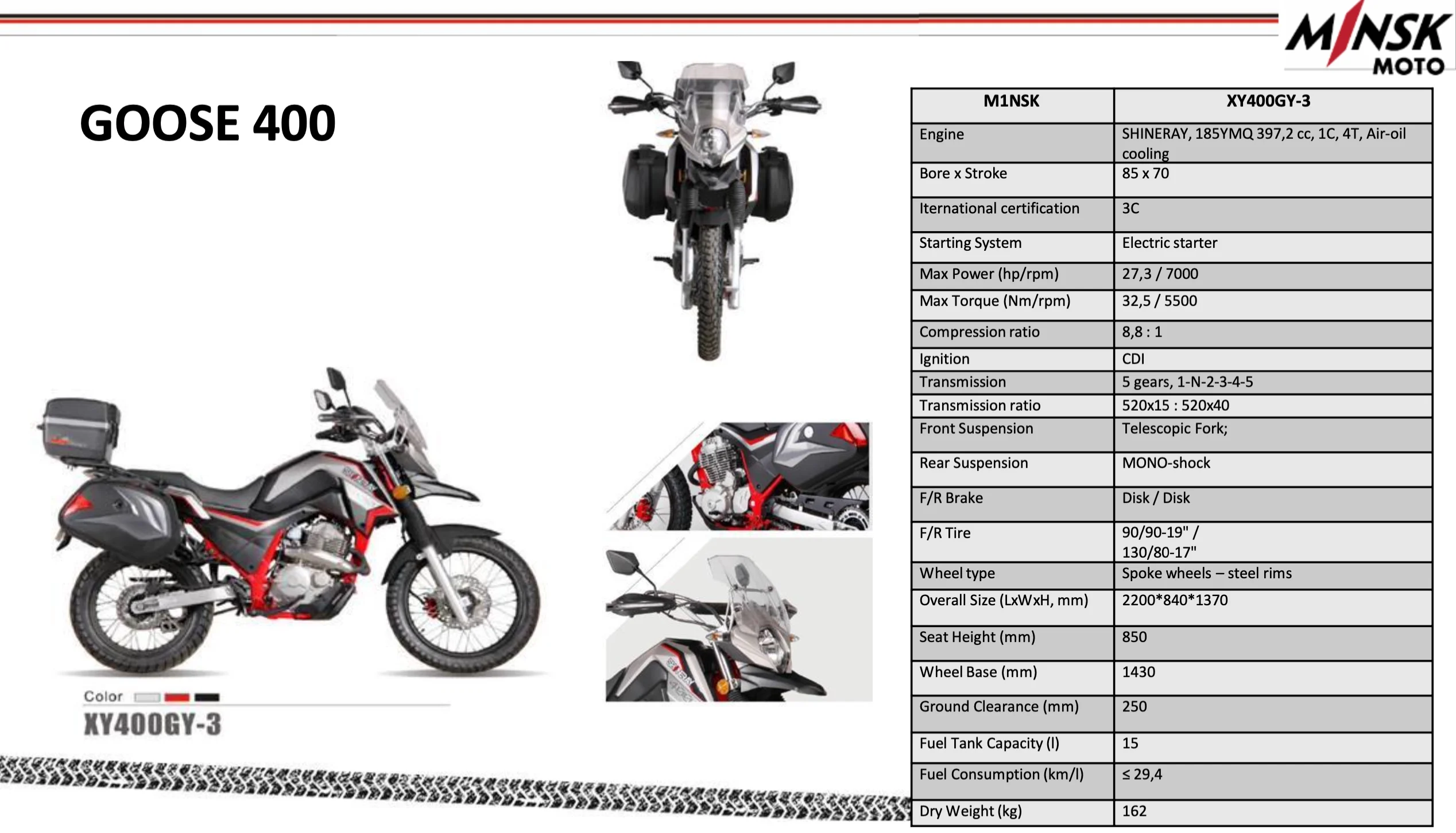 M1NSK GOOSE 400 SPORT OFF-ROAD MOTORCYCLE TRACKER RACER BLACK ENDURO MOTORCYCLE MOTO 2022