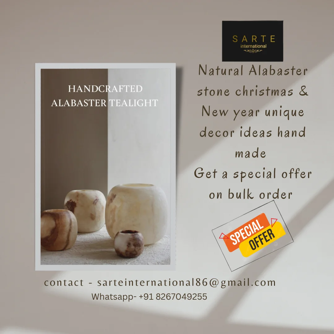 luxury Home Decor Candle bowl jar manufacturer supplier Stone Onyx and alabaster Candle Holder natural stone