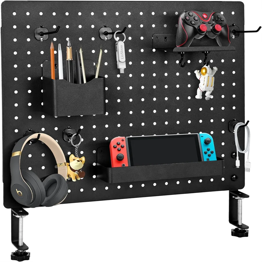 Metal Desktop Pegboard Organizer / Metal Pegboard Desk Organizer / Office Desk Organizer Pegboard  /