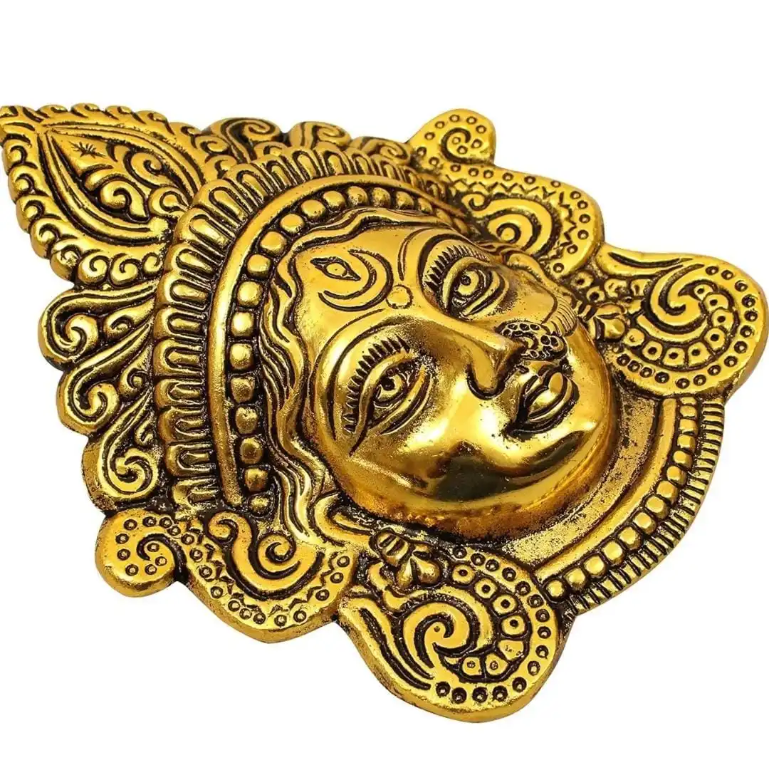 metal hanging Face of Durga ji Home Decor Metal Maa Durga Face Wall Hanging vastu Metal Wall decor in Durga MATA Face