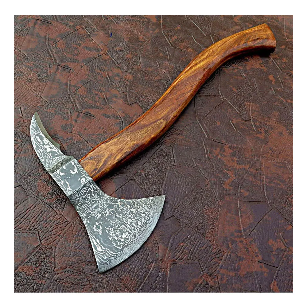 Hand Forged Large Viking Hand Engraved Pattern Hunting Hatchet Axe Felling Splitting Axe For Camping Survival And Outdoor
