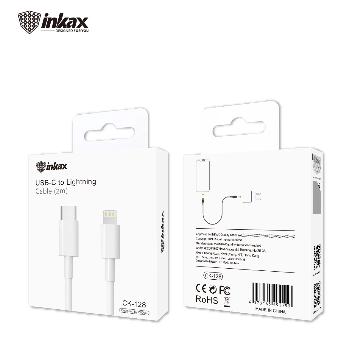 Кабель для быстрой зарядки inkax 3.1A для IPHONE