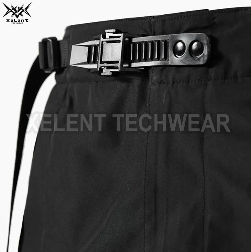Techwear Cargo Pants with Patterned Multi-Flap Pockets Drawstring Joggers for Hip Hop Style Perfect for Autumn Outdoor Wear