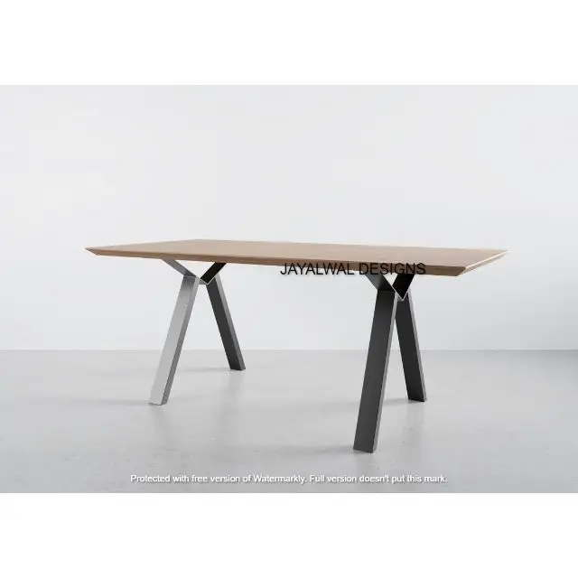 Latest Design Home Living Room Furniture  dining table Black sanding metal leg reception table restaurant table
