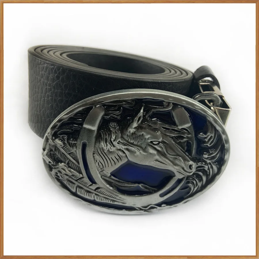 Custom design vintage western belt buckle cowboy  horse riding pattern 3D plating belt buckle for men