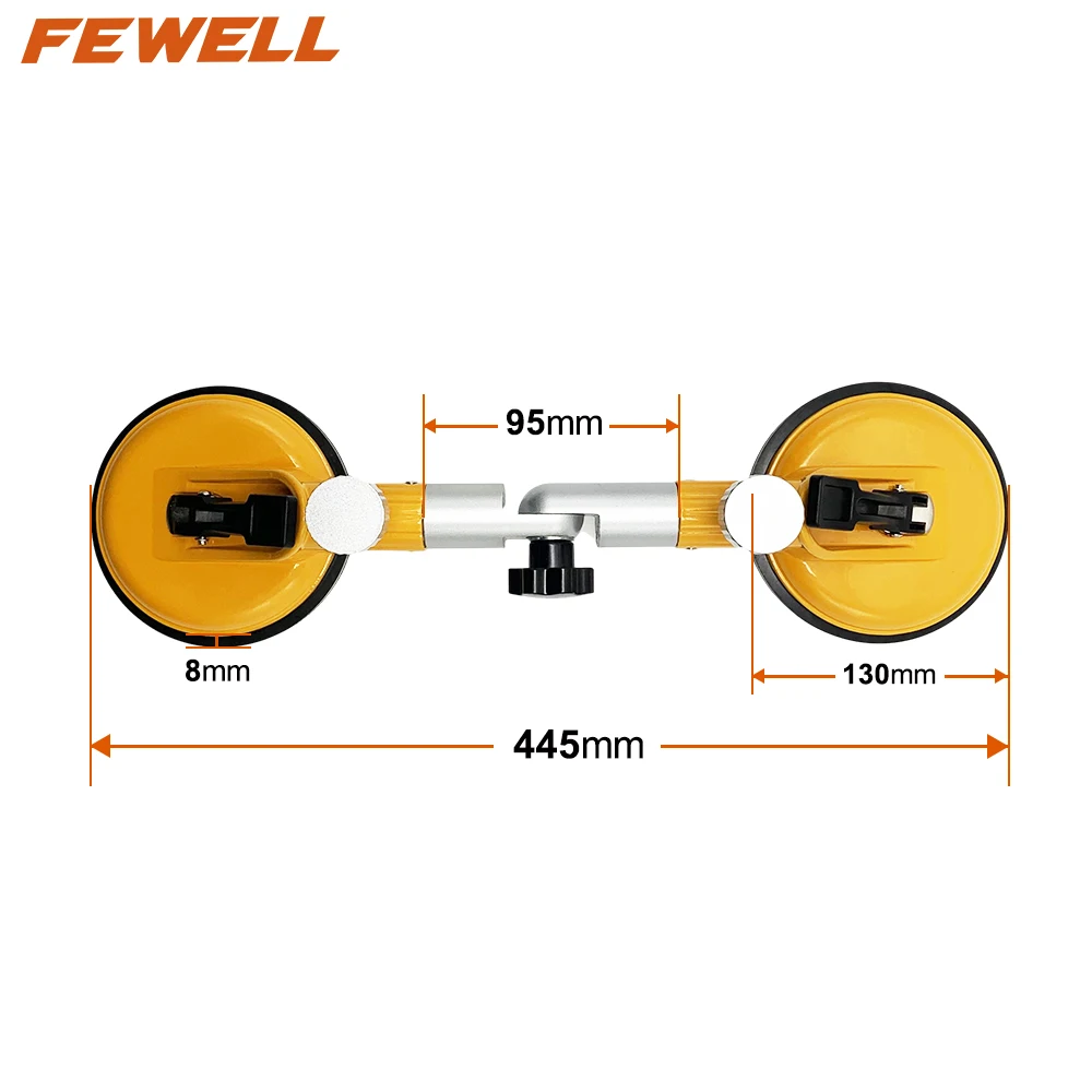 High Quality 445mm Aluminum Glass rubber vacuum lifting Suction Cup lifter for marble seam setter