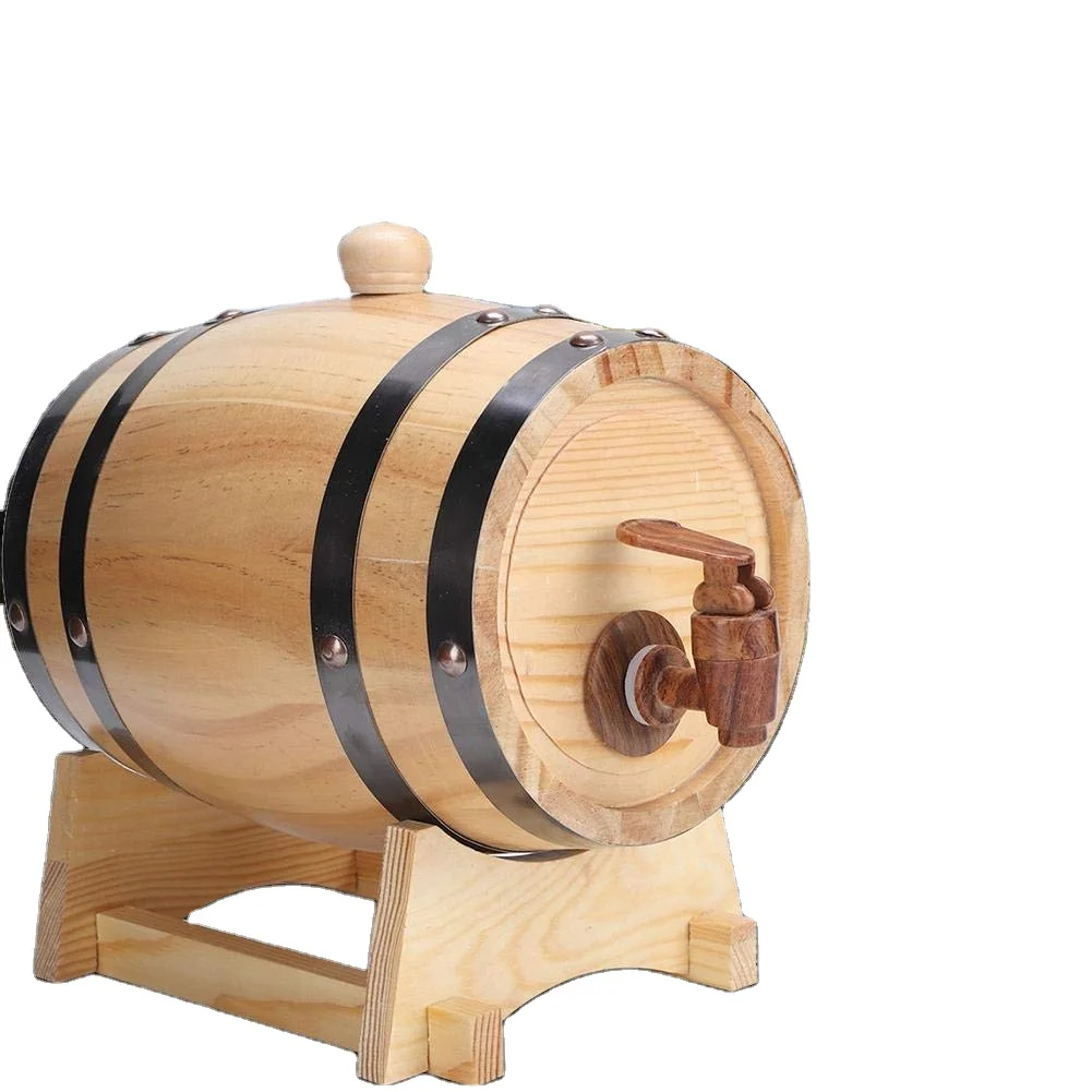 High quality 2 Liters Handcrafted using American Oak Aging Whiskey beer wine wooden Barrel for wine