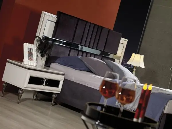 Stylish Look Oscar Model Bedroom Furniture Set Luxury Design Dark Grey Color Furniture Premium Quality - Made in Turkey