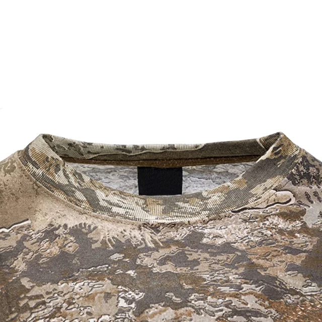 Custom Lightweight Cotton Camo Hunting Shirt Breathable Durable Short Sleeve Design for Hunters Natural Camouflage Outdoor