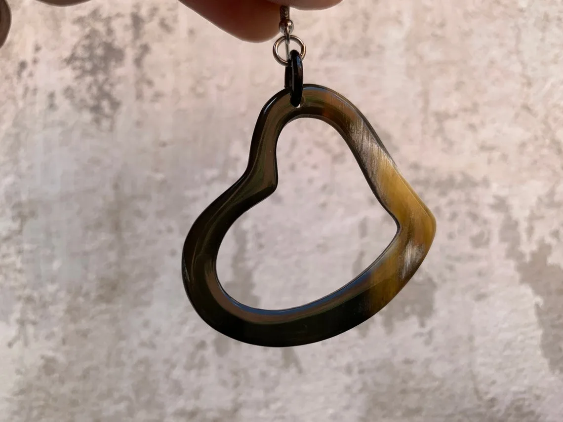 Made in Vietnam products handmade gift buffalo horn white earrings jewelry 2024 hot sale