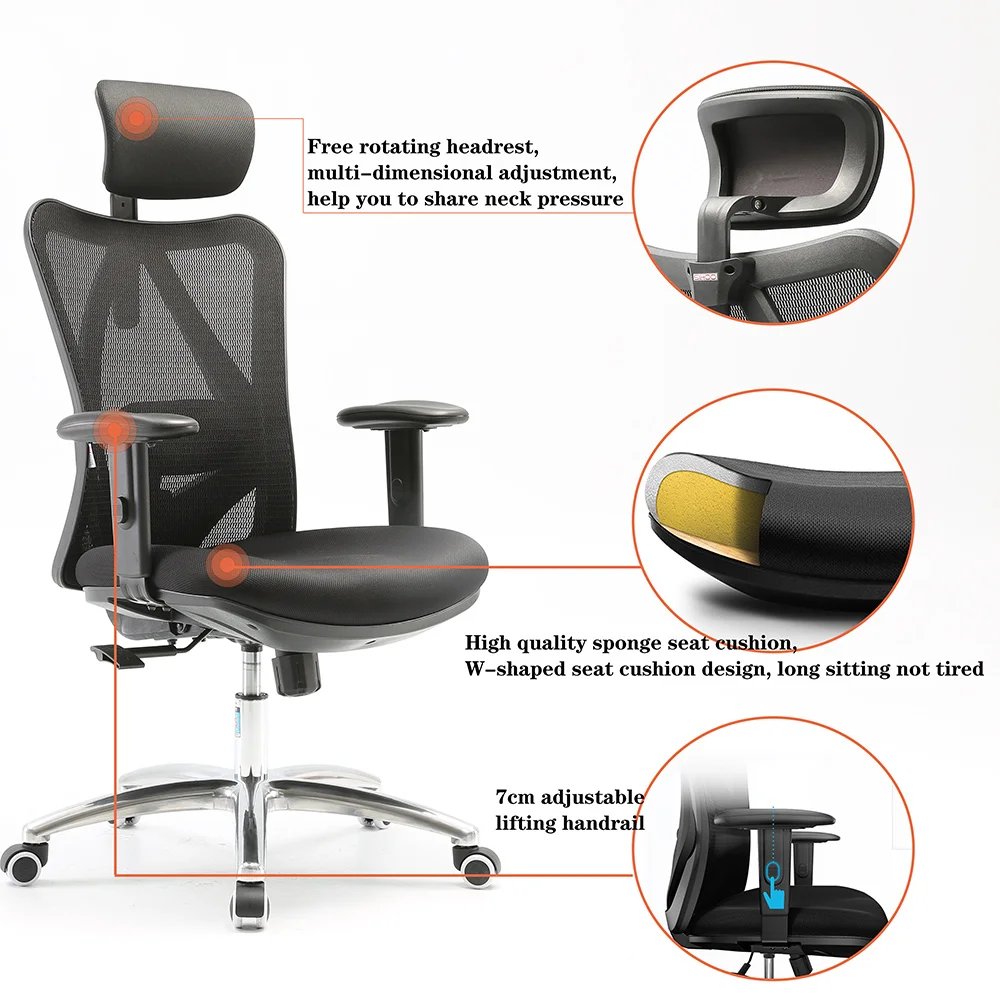 OEM Office furniture office chair M18 Height and angle adjustable headrest mesh chair for office