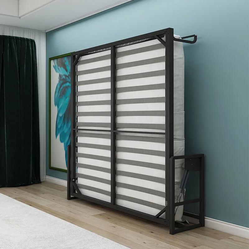 Заводская Самостоятельная Вертикальная настенная металлическая рамка для кровати королевского размера с системой газоподъема