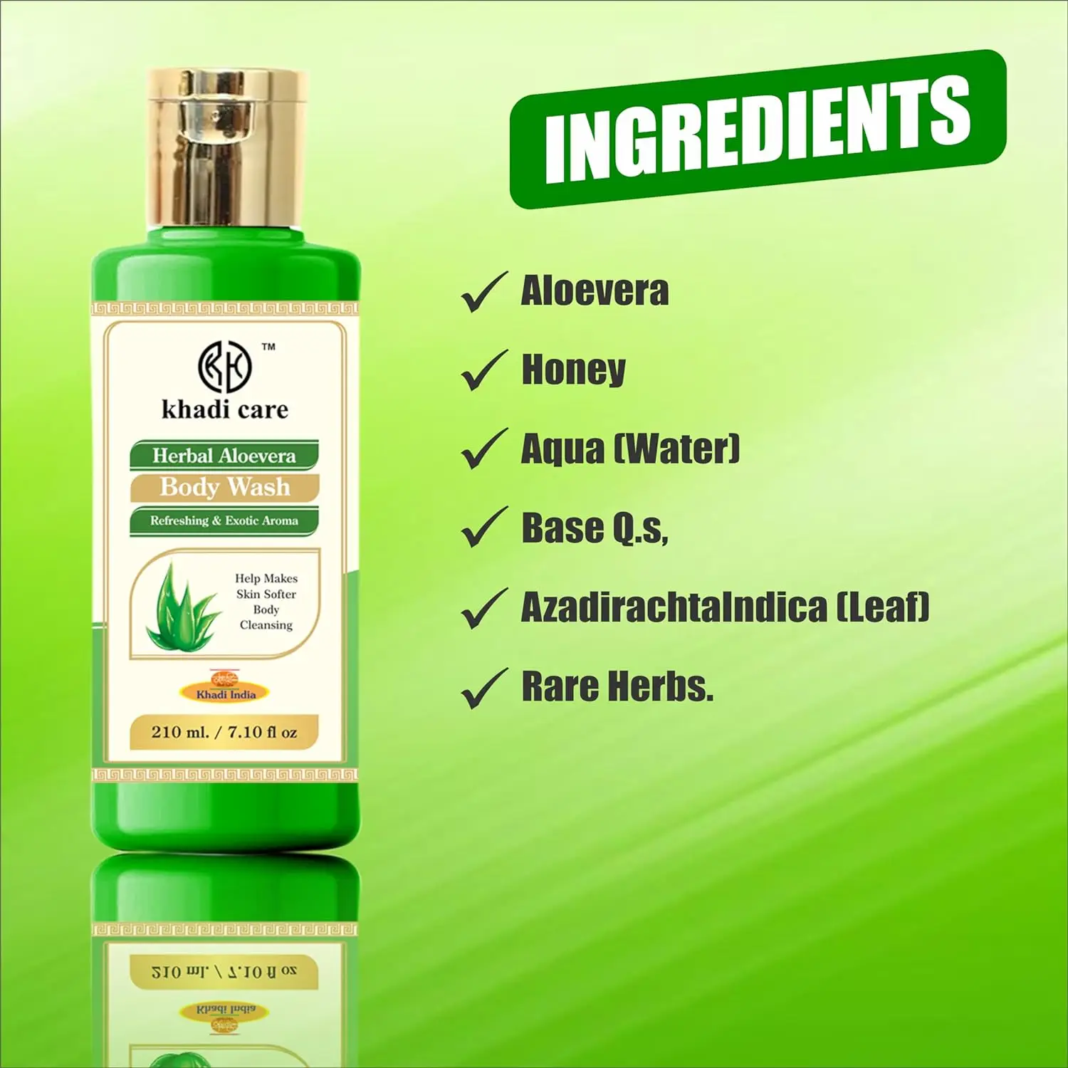 Herbal Aloevera Body Wash - 210ml  Healthy Skin Body Care Customizable and Private Labeling by Vanity Vision