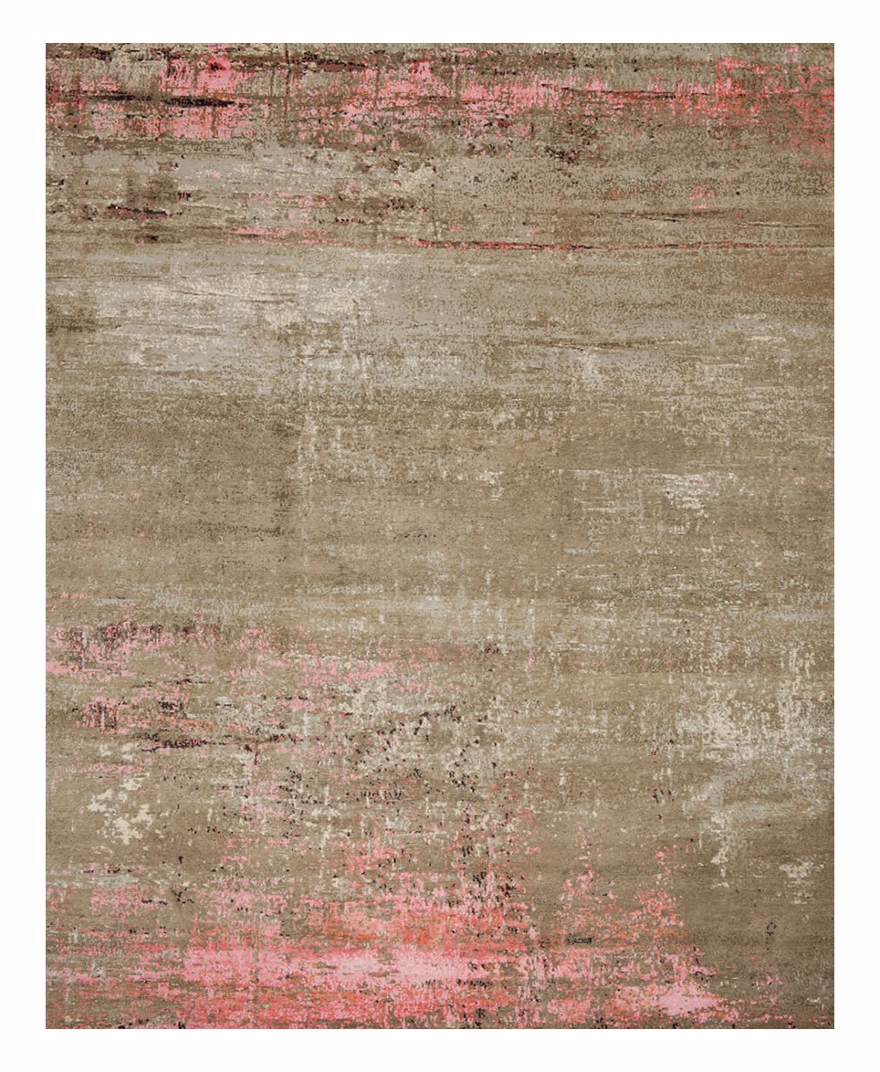 hot promotion modern design hand knotted wool silk carpet for hotel room