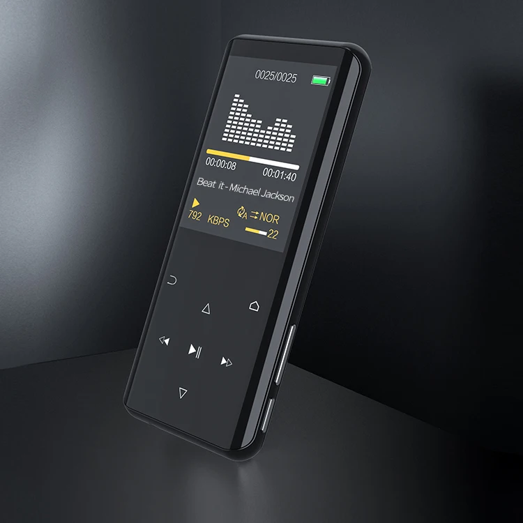 Good Quality RUIZU D25 Usb Bt5.0 Pro Mp3 Lossless Voice Built-in Battery Square Mp4 Video Portable Multimedia MP3 Music Player