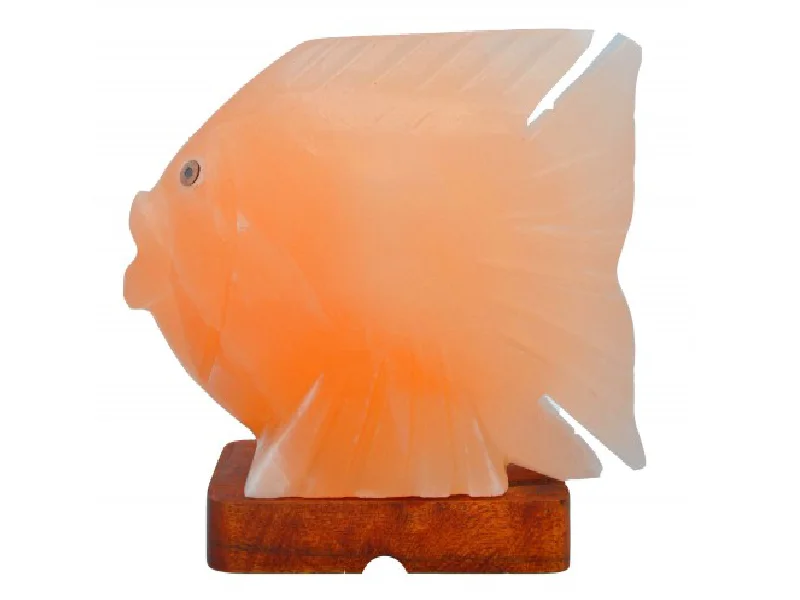 Handcarved Fish Shape Pink Crystal Salt Stone Decorative Lamp Himalayan Rock Salt Lamp Crystal Carved Rock Salt Lamp For Gifts
