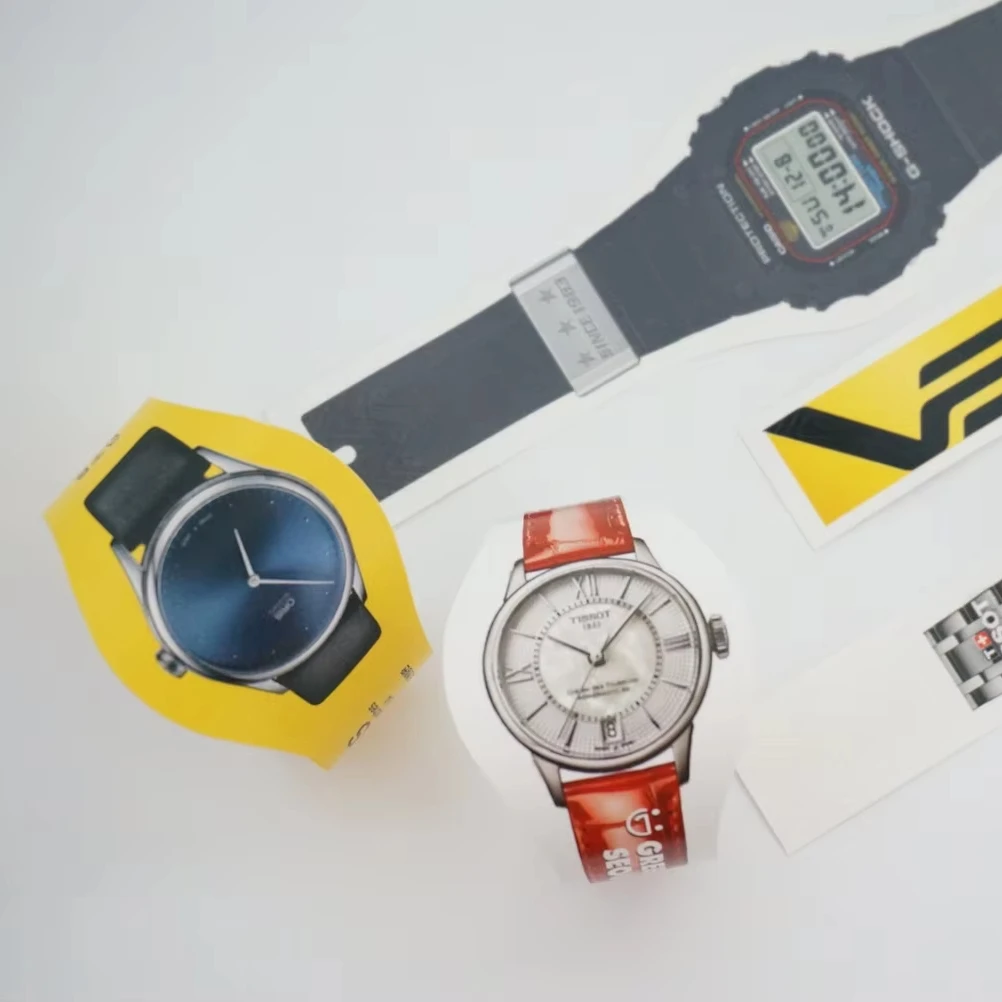 Watch shaped band promotion wristband CMYK Printing tyvek wristband customized wristband party supplies advertisement band