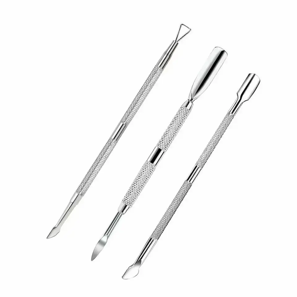 Stainless Steel Nail Removal Steel Push Nail Pusher Dead Skin Push Cuticle Fork Nail Push