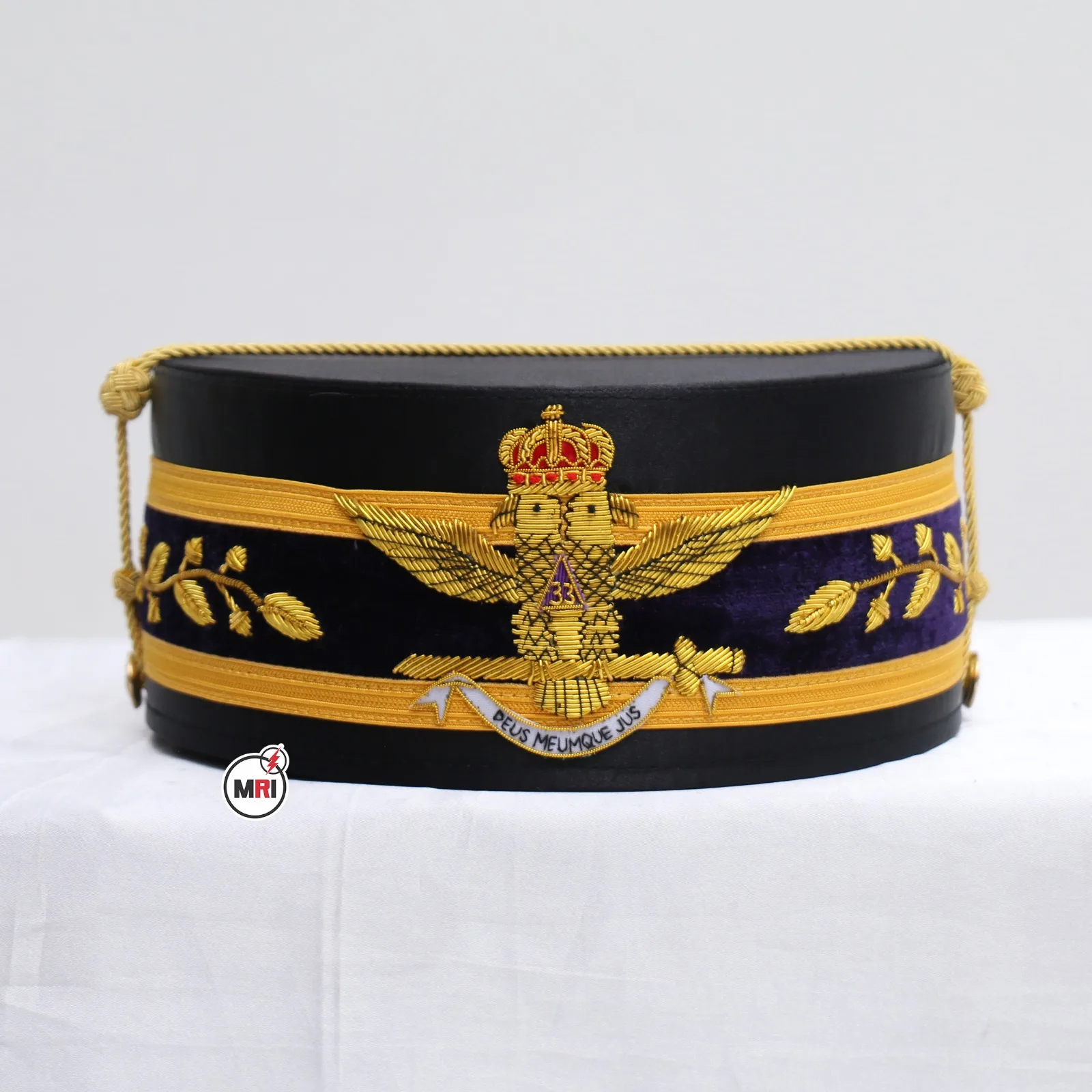 Masonic 33rd Degree Wings up Crown Hand Embroidered Black Color Customized High Quality Masonic Crown Made in Pakistan