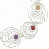 Wholesale 925 Sterling Silver Fine Beaded Bracelet Handmade with Natural Red Onyx/Citrine/Amethyst Oval Cut Stone Gold Gift