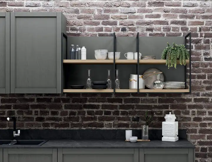 100% Made in Italy Professional Fully Customized Kitchen Cabinets Wood Framed Lacquer Laminated Finish for Retail Export
