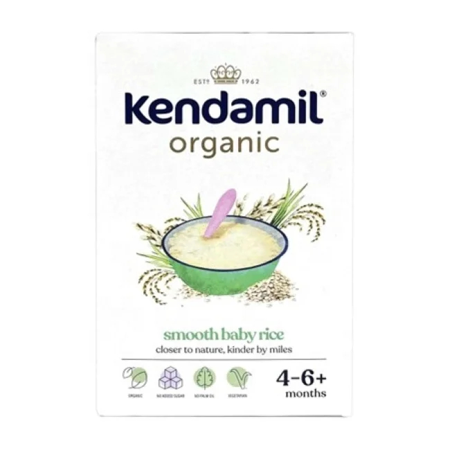 Kendamil Organic Smooth Baby Rice 120g Organic Cereal & Nutrient Rich For Baby