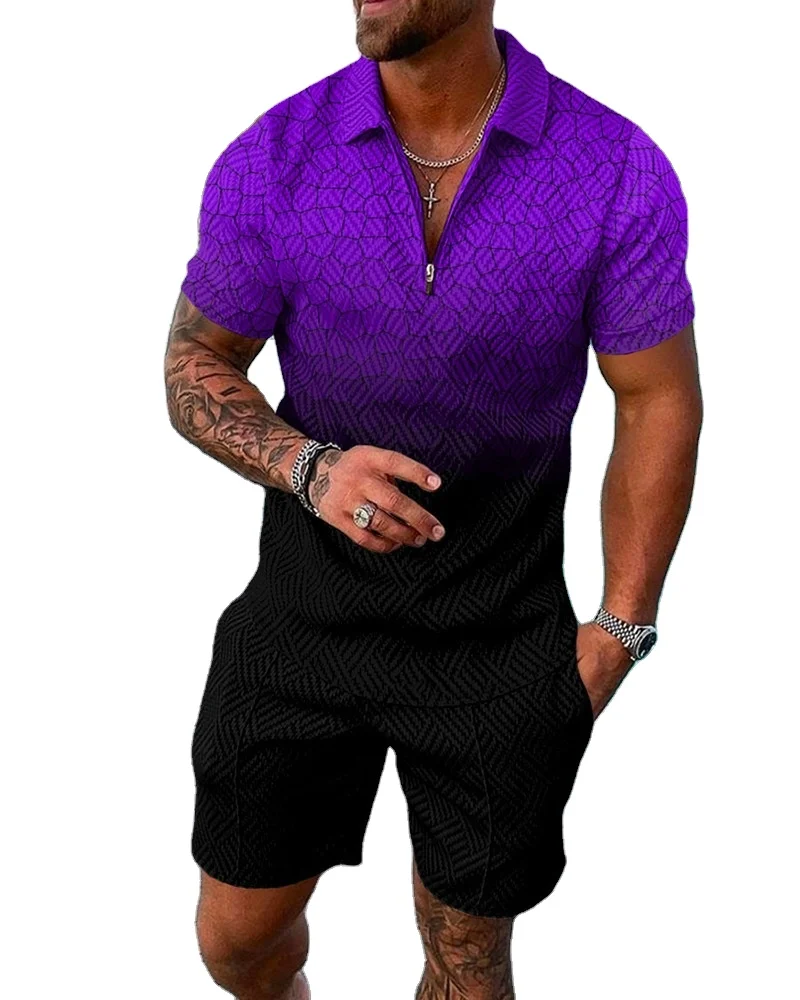 Summer Twin Sets Custom Logo Causal Short Sleeve Crew Neck Shirt And Short Set Men 2 piece Summer Shorts set By Fast Go Impex