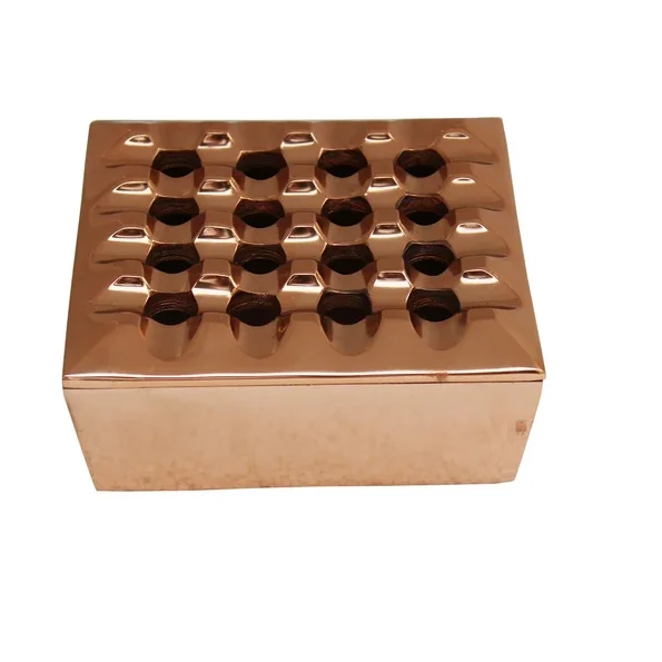 Metal ashtray Unique Design with wind proof cover smokeless sixteen hole ashtray