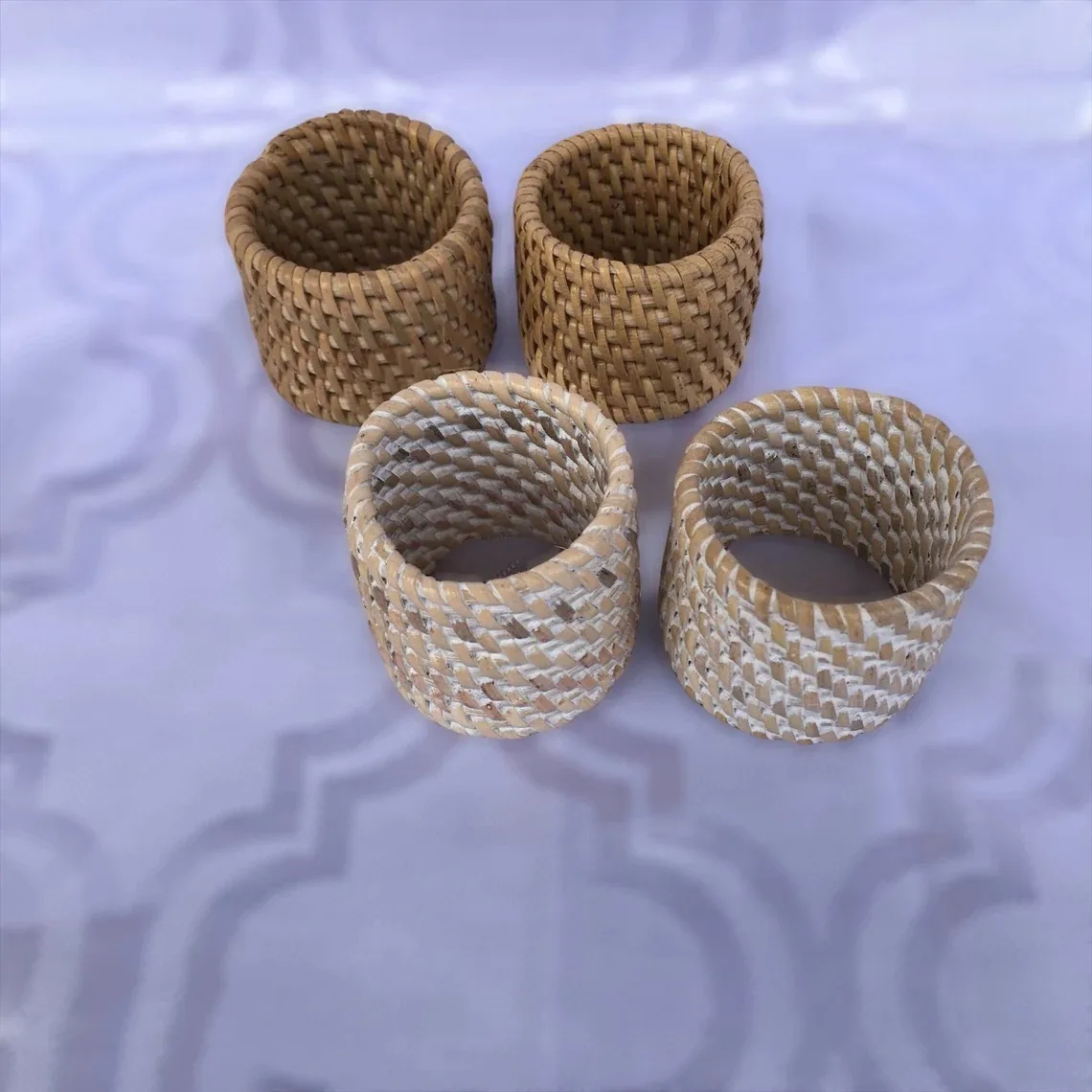 White Napkin Rings Made of Rattan for Table Decoration Napkin Ring Christmas Napkin Rings Wedding Made by Vietnamese Supplier