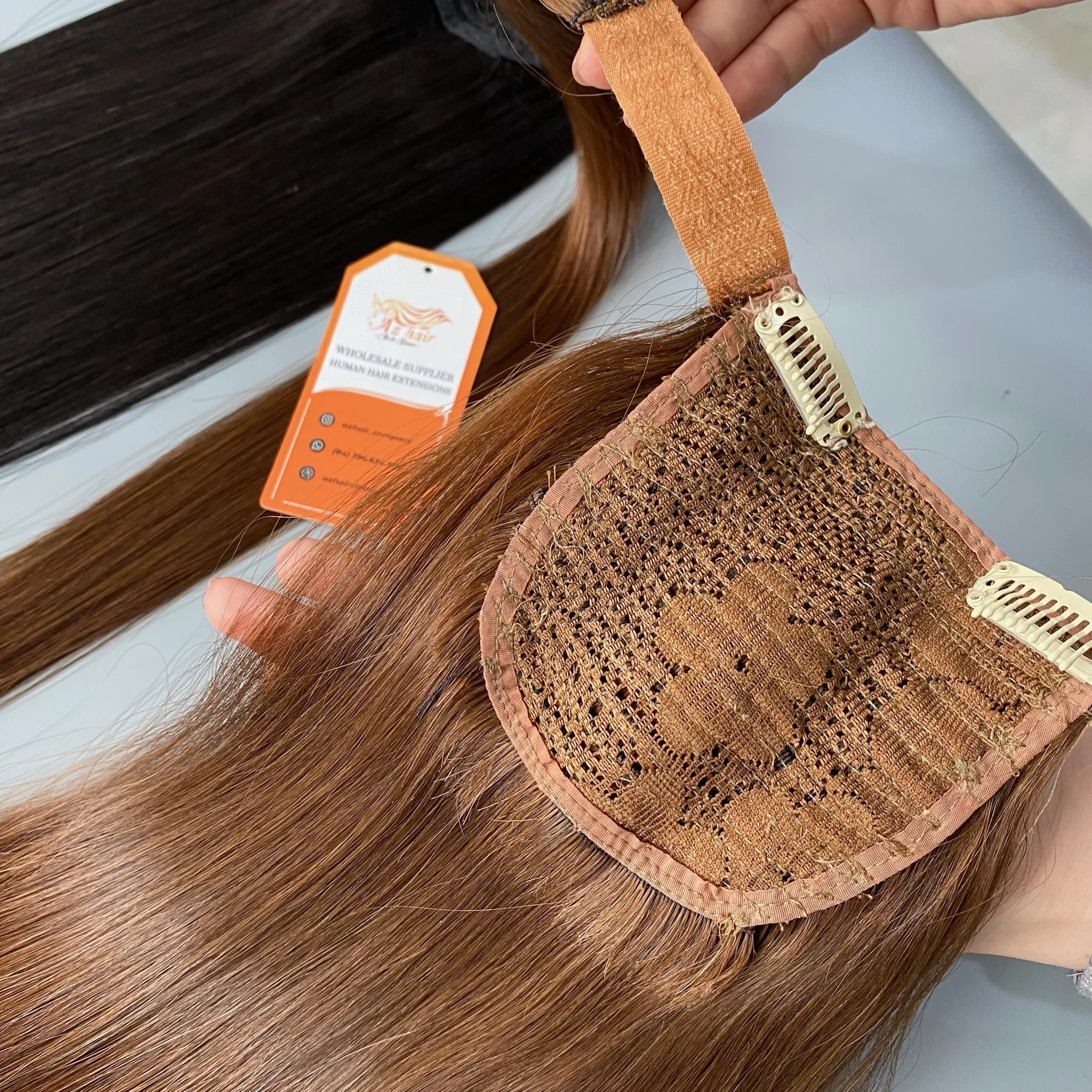 100% Virgin Vietnam Real Human Hair Ponytails Extensions Wholesale Clip In Human Hair Wrap Around Drawstring Ponytail Human Hair