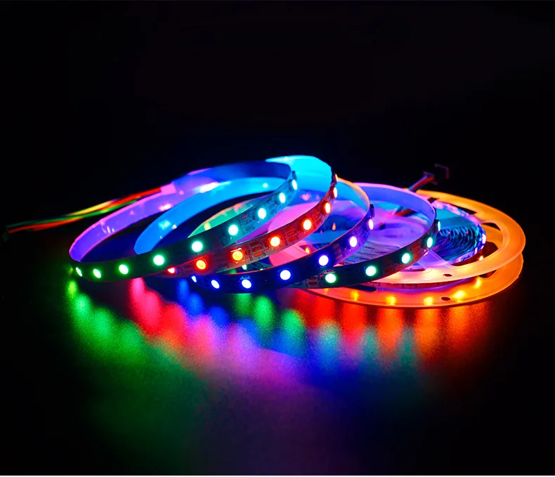 5v 12v addressable rgb led strip 5050 ws2811 ws2812b ws2813 waterproof flexible led light