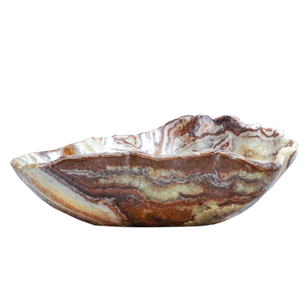 High Quality Professional Onyx Marble Bowl Kitchen Dining Table Centerpiece Decorative Bowl Commercial Use Direct Factory Supply