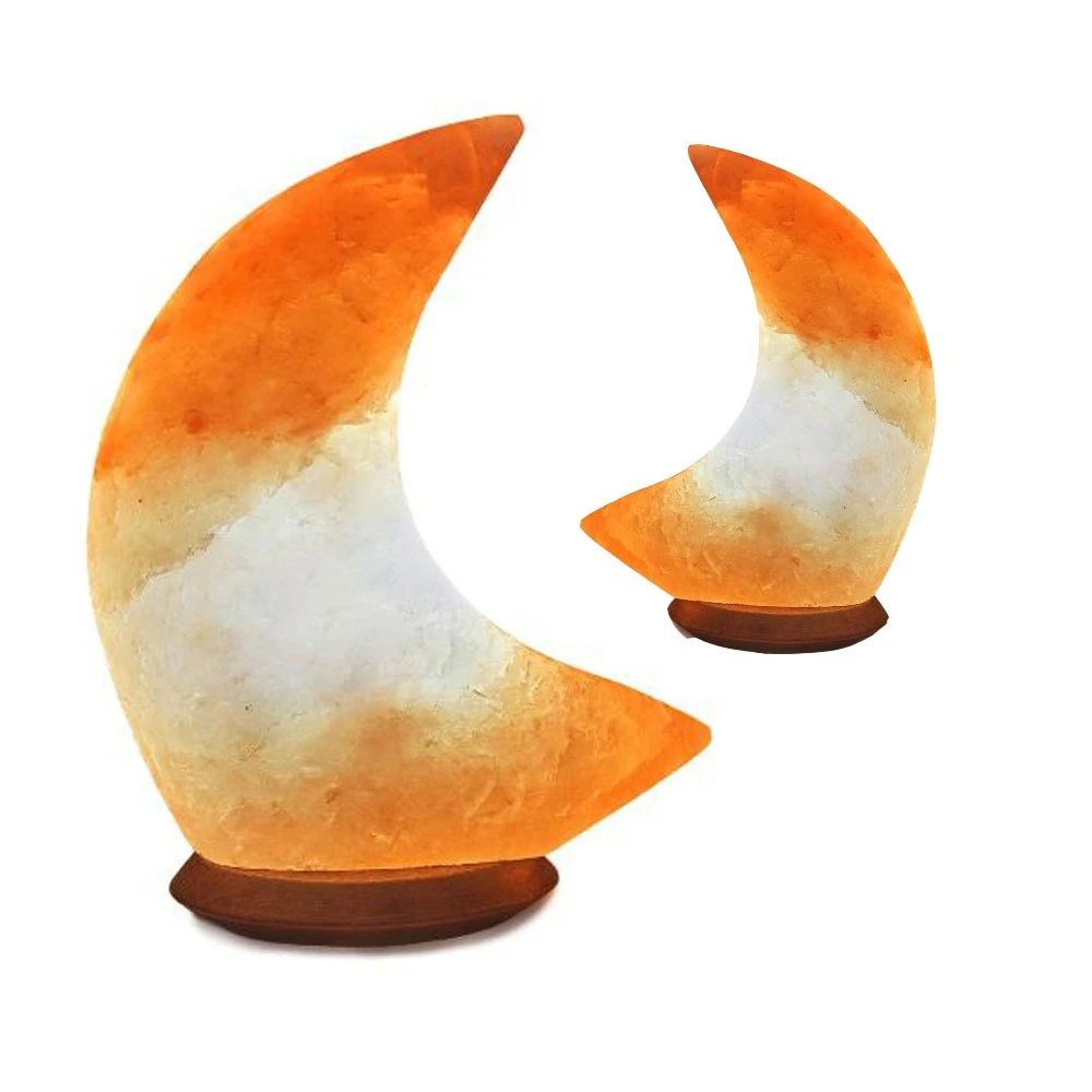Best selling item Moon Shape Natural Himalayan Salt Lamps Pink Color Half Moon Salt Lamp Crafted For Air Purifying Lamp