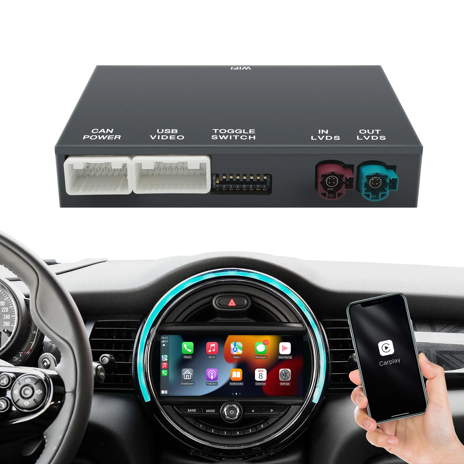 Wireless CarPlay Android Auto Decoding Box For BMW Series F30 F31 F20 F21 F10 F01 X5 E70 X6 E71 X3 F25 F48 E84 CIC NBT
