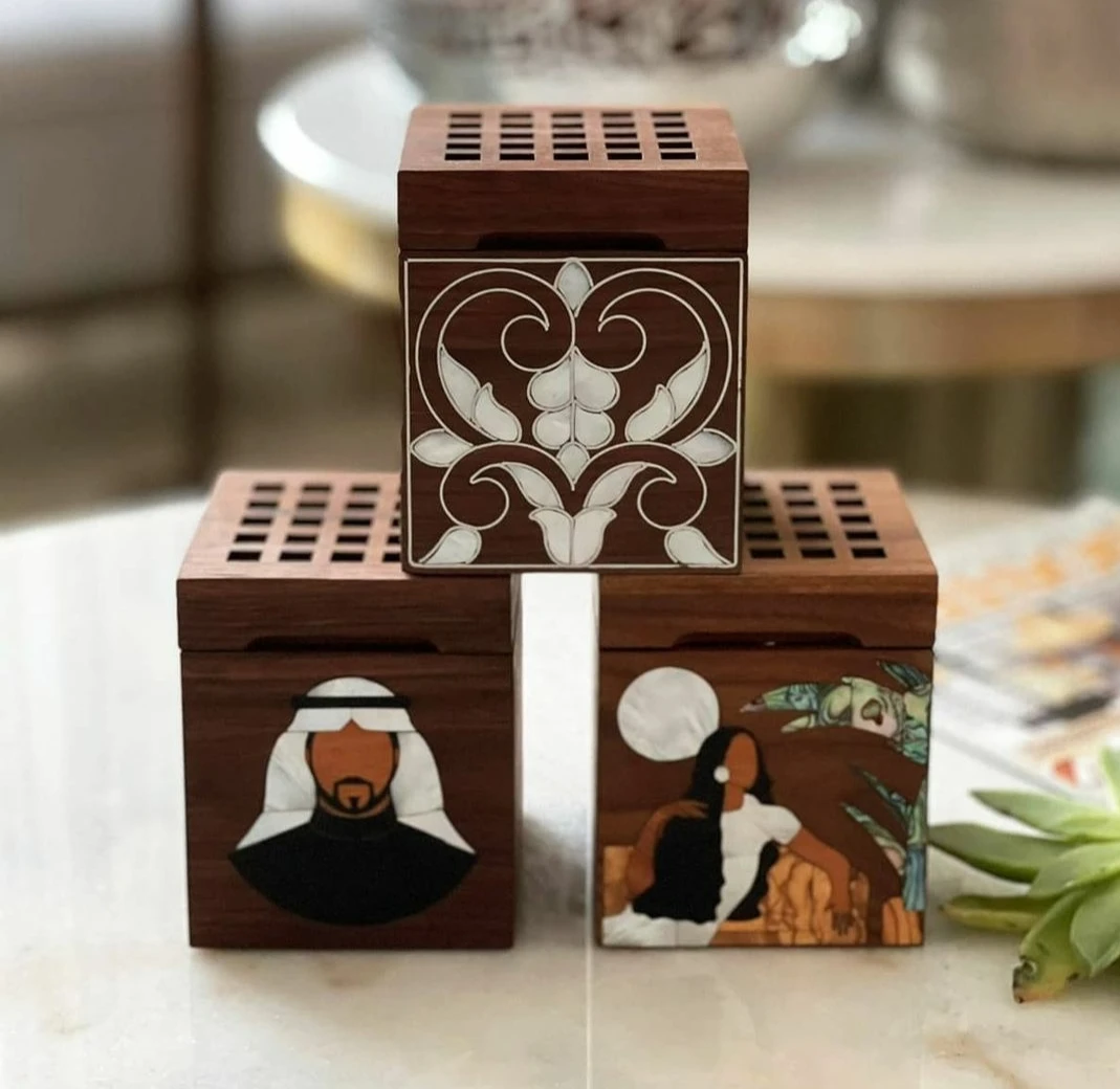 NEW DESIGN MOTHER OF PEARL INLAY BAKHOOR MUBKHAR MADKHAN TRADITIONAL RAMADAN EID GIVEAWAYS IN  UAE   VINTAGE CRAFT