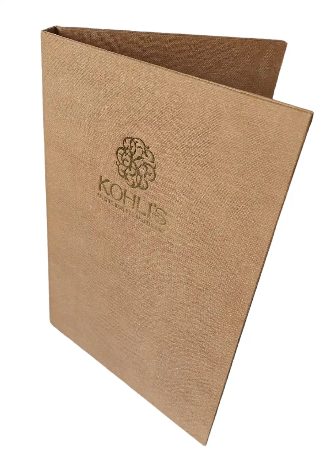 jute and linen fabric finish menu folder high design direct factory supplier of leather  hotel products and hospitality items