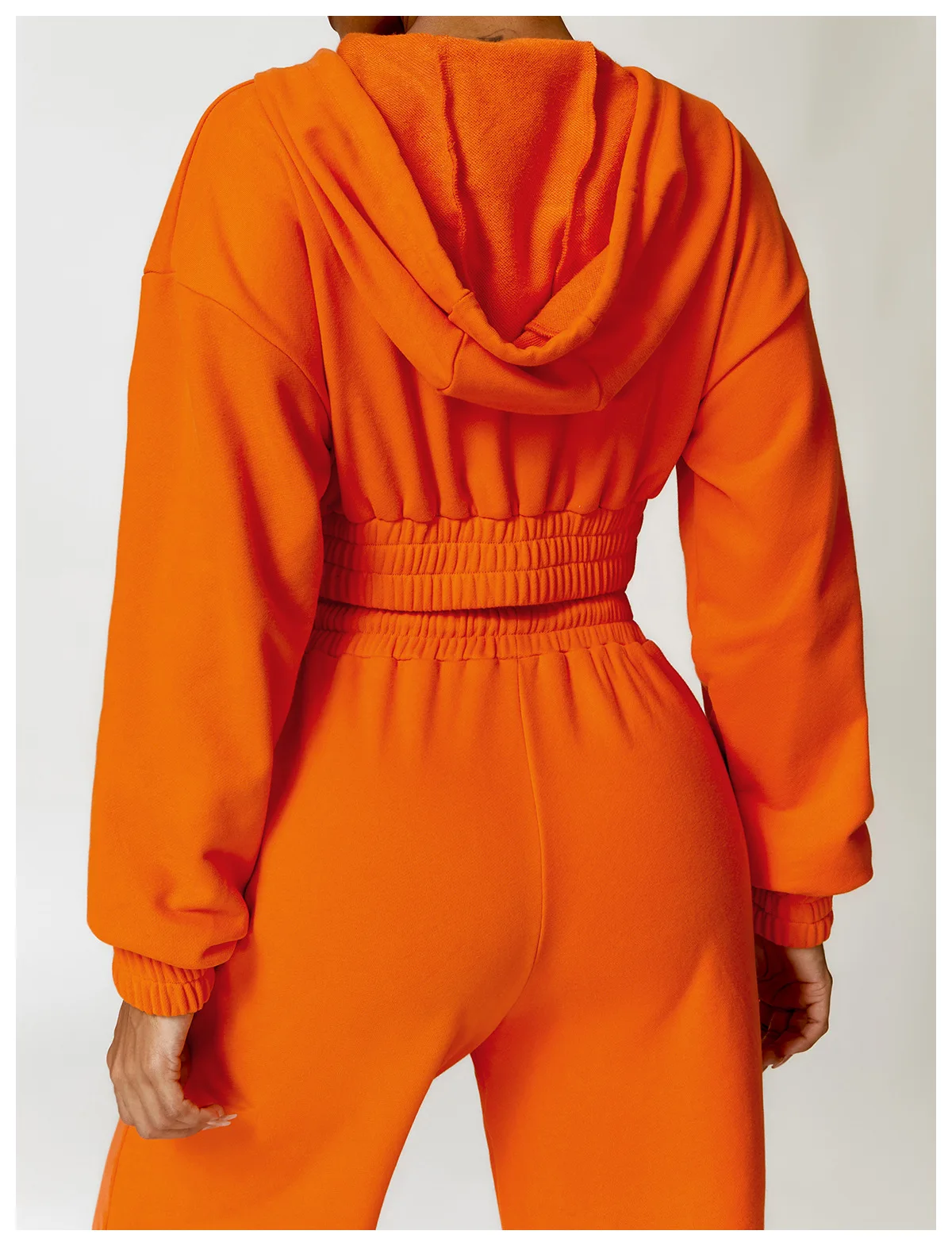 Custom Logo Women Cotton Zipper Jogging Drawstring Yoga Top Solid Hoodie Coat Active Training Sports Cropped Jackets for Women