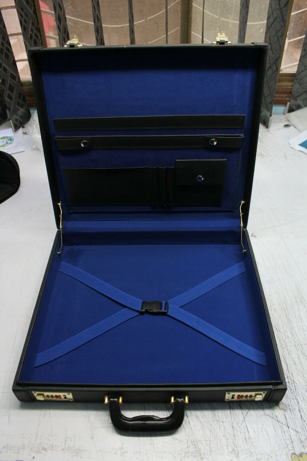 Masonic Regalia Tool Case storage case leather soft material with wooden hard board pockets Regalia apron masonic briefcase