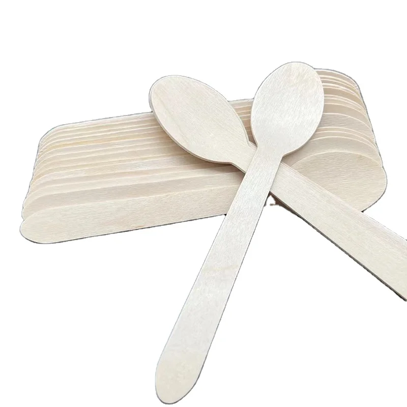 Wholesale High Quality Personalised Ice Cream Primary Colour Wood Spoon