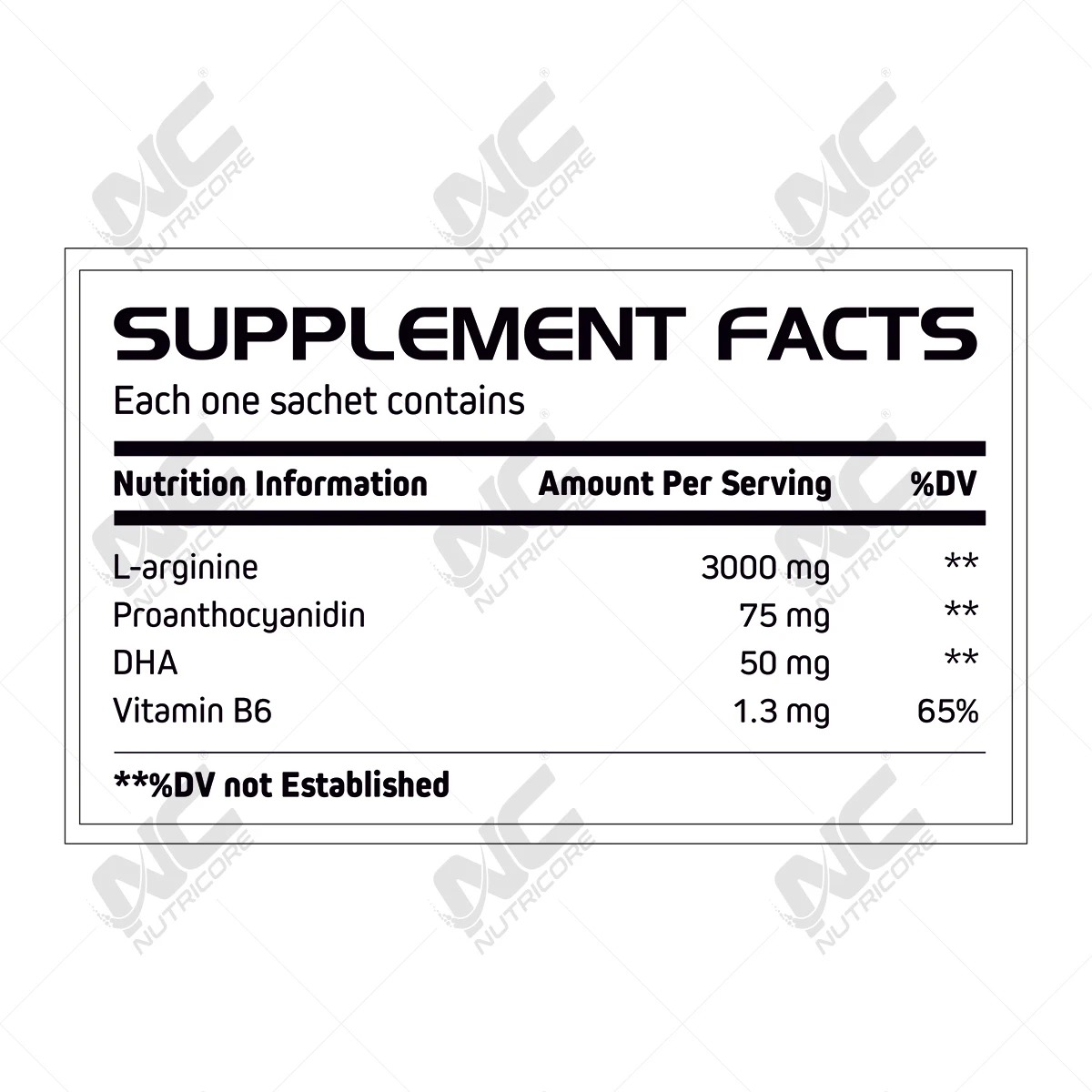 L-arginine + Proanthocyanidin + DHA + Vitamin B6 Sachet at Wholesale Price