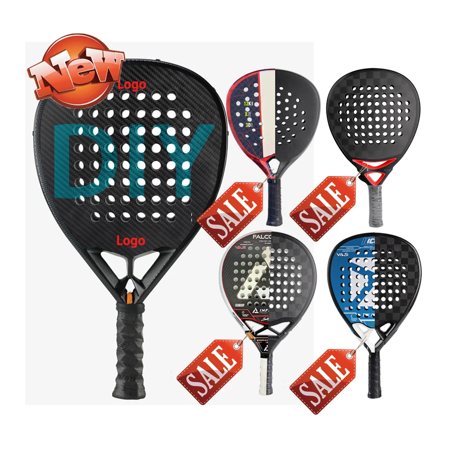 Custom Logo Diamond Round Shape Protector Paddle Tennis Racket de Padel Racket