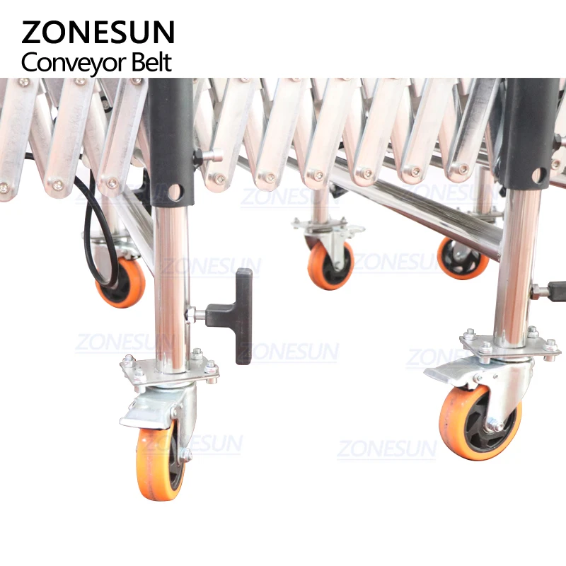 ZONESUN ZS-FCV600 Automatic Powered Flexible V-ribbed Telescopic Roller Expendable Conveyor For Paper Carton Boxes