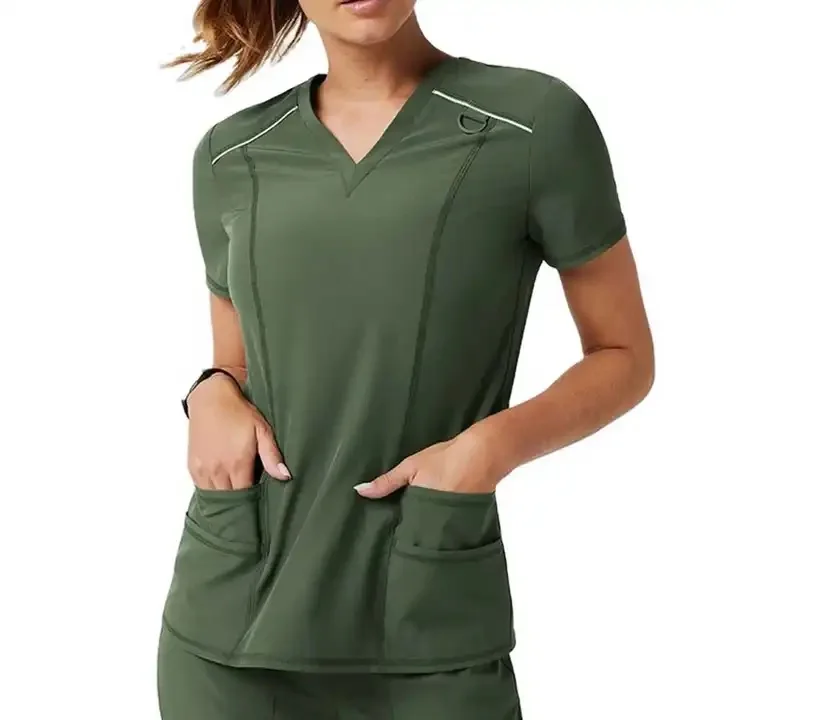 v-neck, nurse uniform Factory Manufacture Sport Set Women Spandex Nylon Beauty Scrub Gym Set Legging Sports Set for women