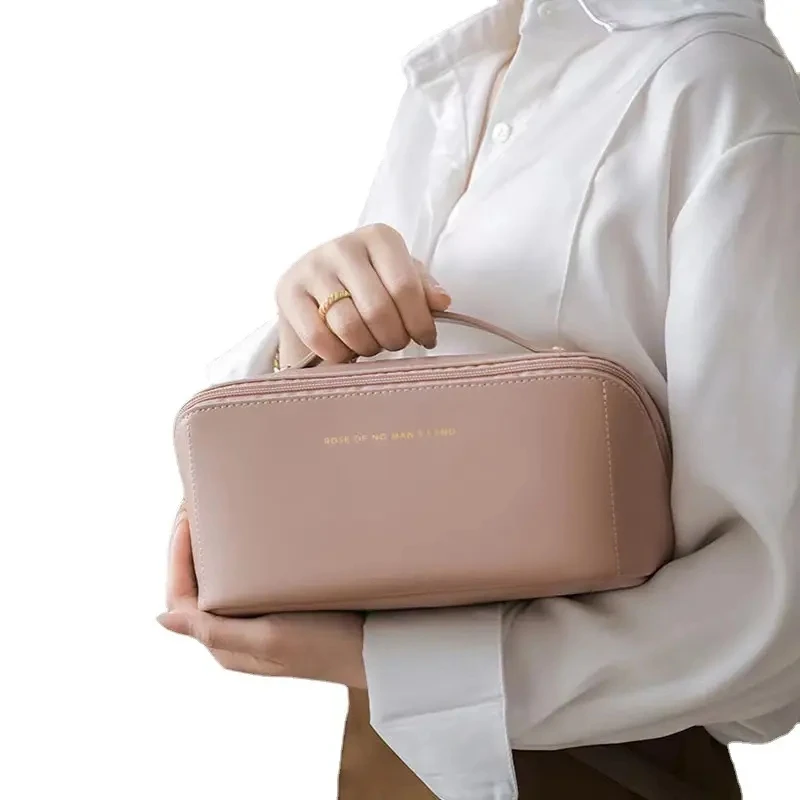 Large-Capacity Makeup Bag Leather Cosmetic Bag Women Multifunction Toiletries Organizer For Girl Travel Outdoor Activities