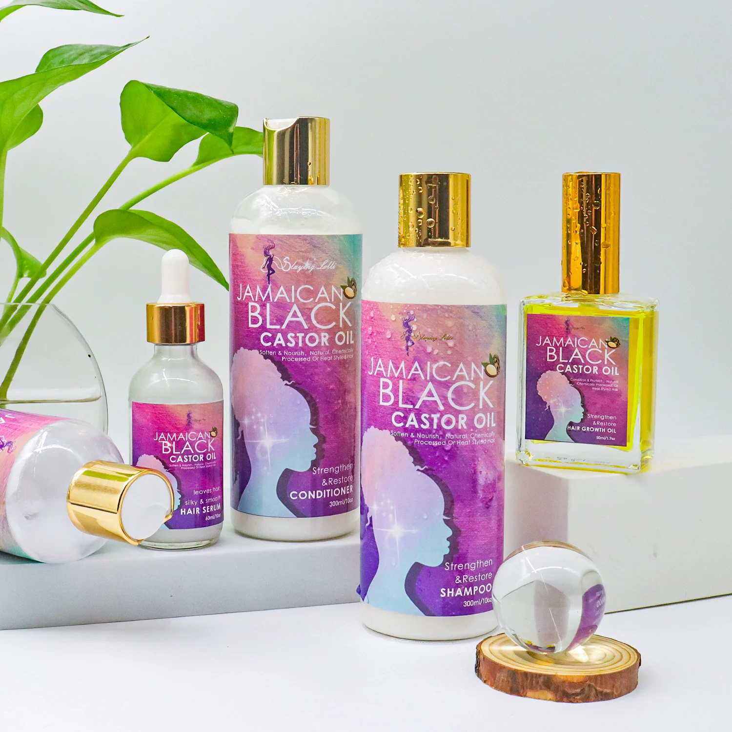 Private Label Natural Organic Shea Butter Castor Oil Hair Care Set Strengthen And Heal Hair Care Sets (new)